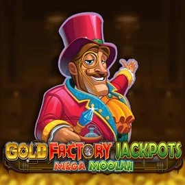 Enjoy Gold Factory Jackpots Mega Moolah by Aurum Signature Studios – logo hosted on spinorhino-casino.eu