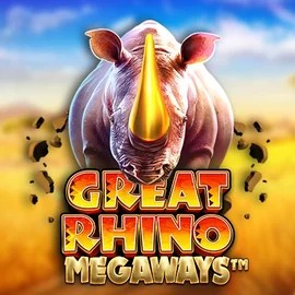 Great Rhino Megaways online game logo by Pragmatic Play on spinorhino-casino.eu