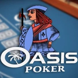 Oasis Poker slot logo by Nucleus Gaming at Spinorhino Casino